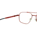red metal aviator eyeglasses unisex double bridge frame top
