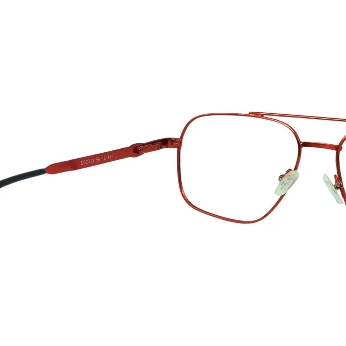 red metal aviator eyeglasses unisex double bridge frame top