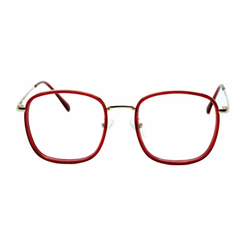 Red metal frame glasses by Lenstick