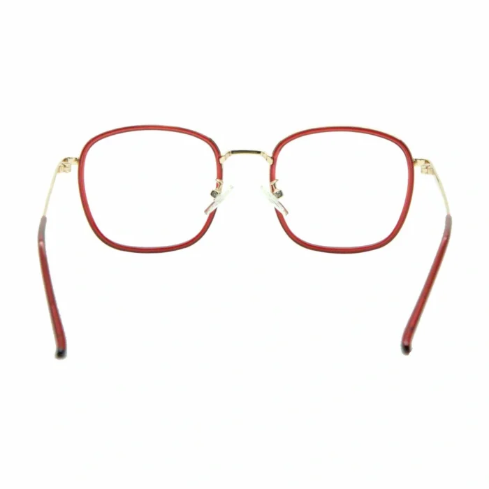 red square glasses gold temple side