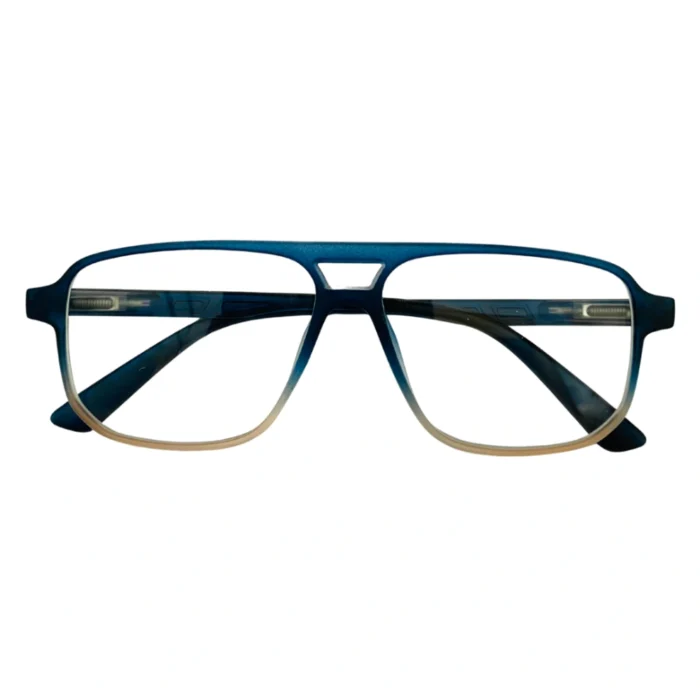 retro aviator blue gradient eyeglasses flat front