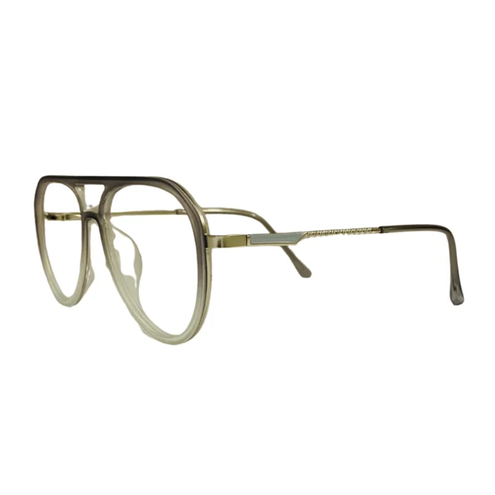 retro transparent gray aviator eyeglass frames front