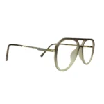 retro transparent gray aviator eyeglass frames side