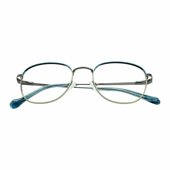 round blue metal frame glasses