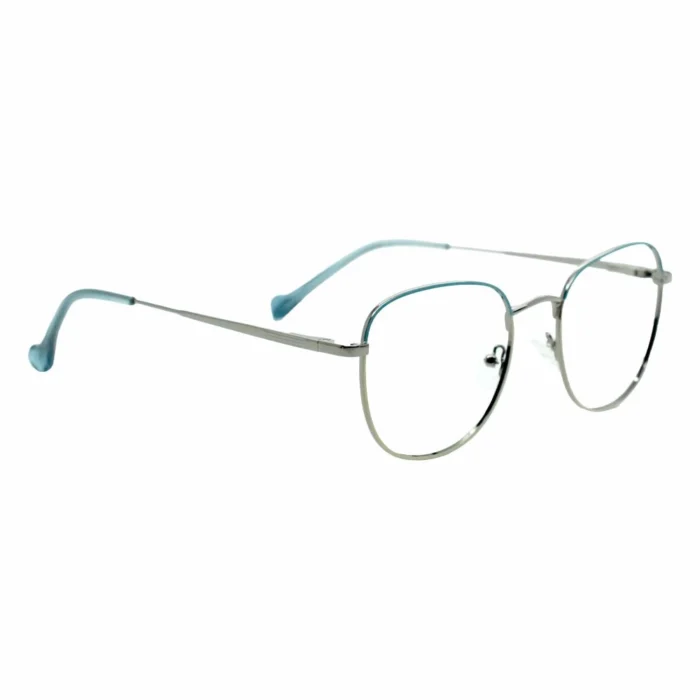 side blue temple tips frame glasses