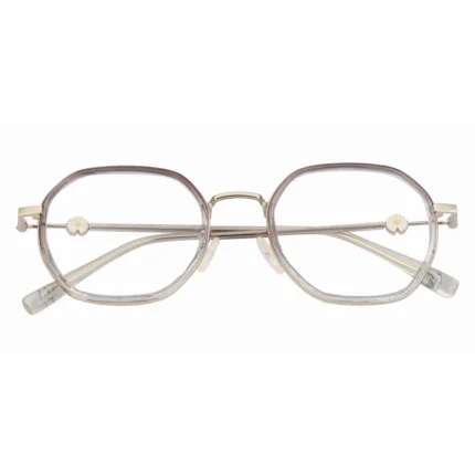 stylish hexagonal glasses frame fold