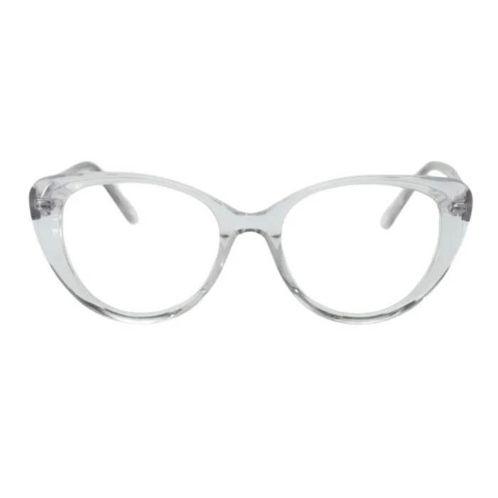 transparent cat eye glasses front view