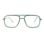 green transparent aviator eyeglasses front