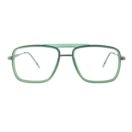 green transparent aviator eyeglasses front