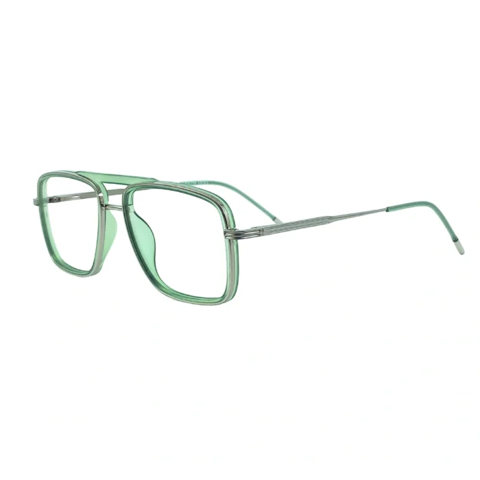 green transparent aviator eyeglasses side