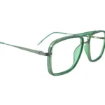 stylish green aviator eyeglasses closeup