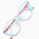 aqua marine cat eye eyeglasses fold