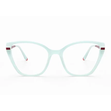 aqua marine cat eye eyeglasses front
