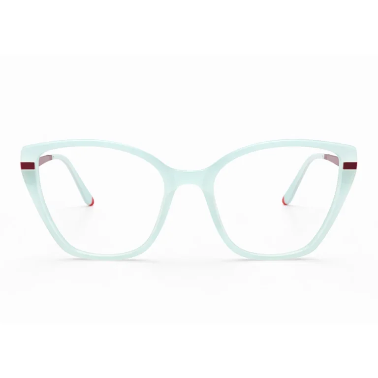 aqua marine cat eye eyeglasses front