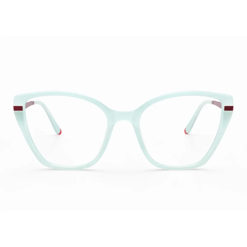 aqua marine cat eye eyeglasses front