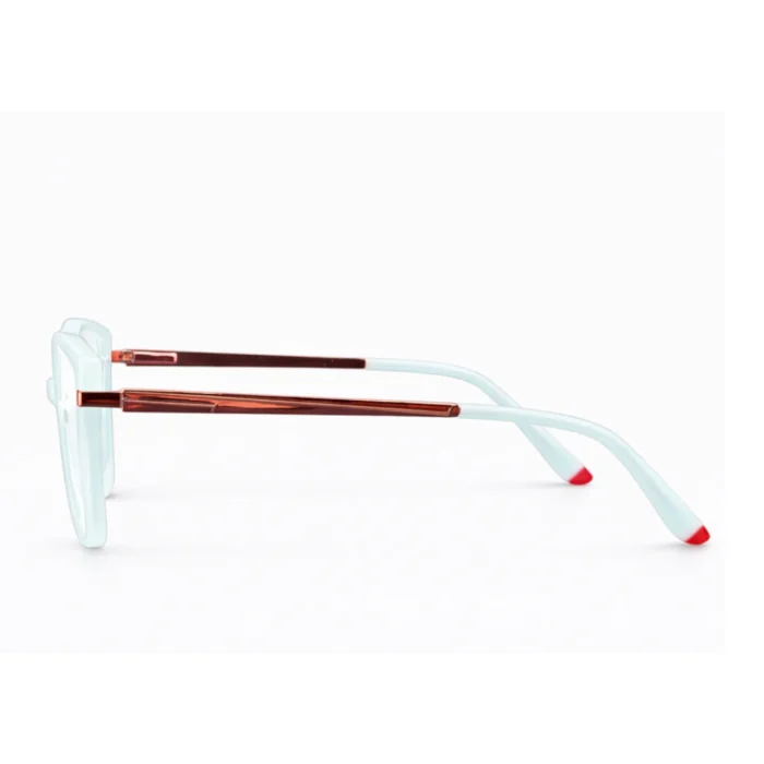 aqua marine cat eye eyeglasses left side