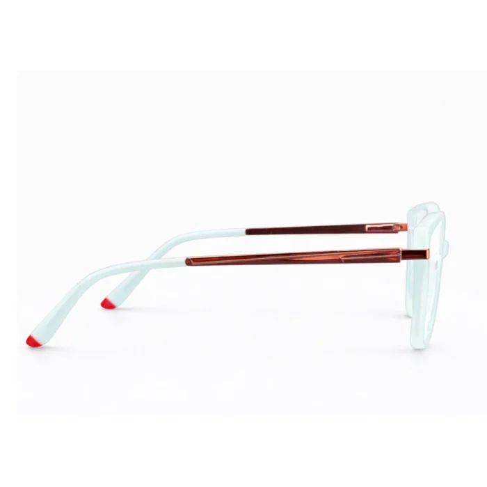 aqua marine cat eye eyeglasses right side