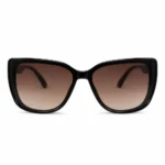 Black sunglasses side view with gold temple design premium women sunglasses India