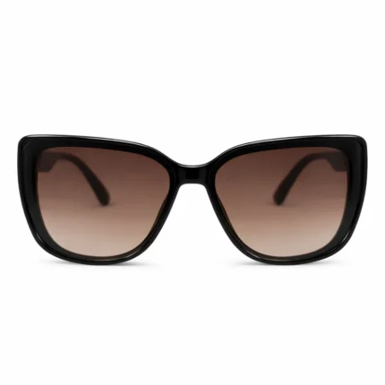 Black sunglasses side view with gold temple design premium women sunglasses India