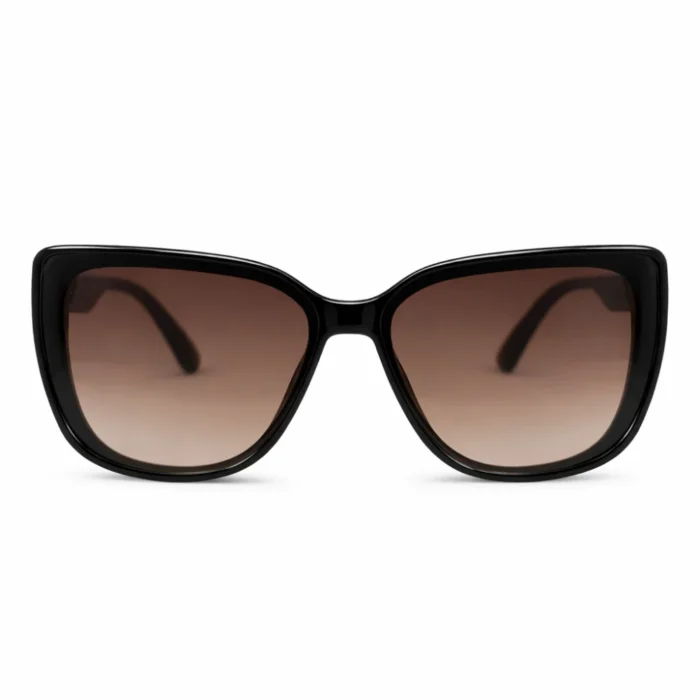 Black sunglasses side view with gold temple design premium women sunglasses India