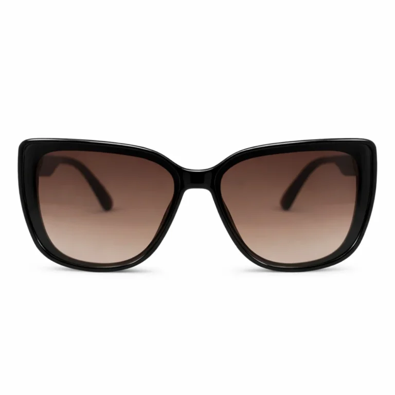 Black sunglasses side view with gold temple design premium women sunglasses India