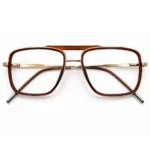 brown gold eyeglasses frame front