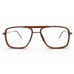 brown gold eyeglasses frame fold front