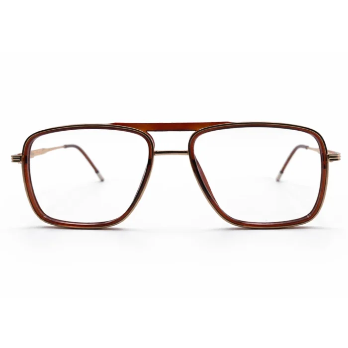 brown gold eyeglasses frame fold front