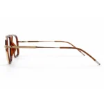 brown gold eyeglasses frame fold front