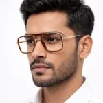 brown gold eyeglasses frame modal