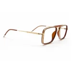 brown gold eyeglasses frame right front