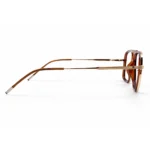 brown gold eyeglasses frame right side