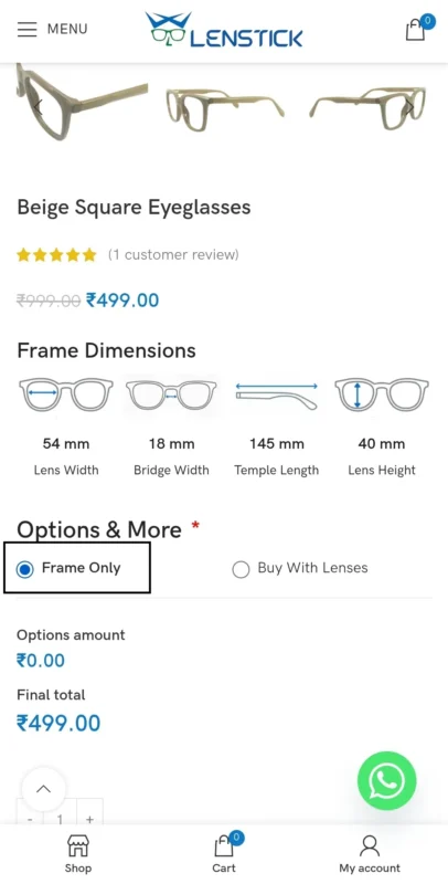 How to Order Eyeglasses from Lenstick – Complete Step-by-Step Guide 6 frame Only