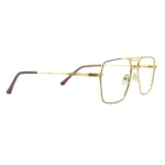 Golden metal aviator eyeglasses stylish front angle view