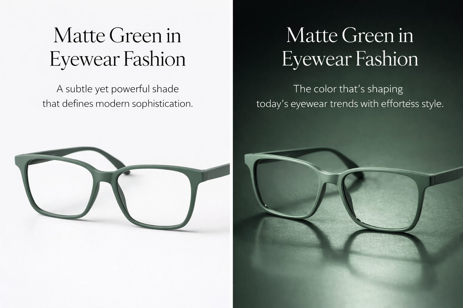Matte Green Square Eyeglasses
