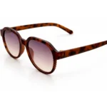 lenstick havana round unisex sunglasses gradient lenses side view