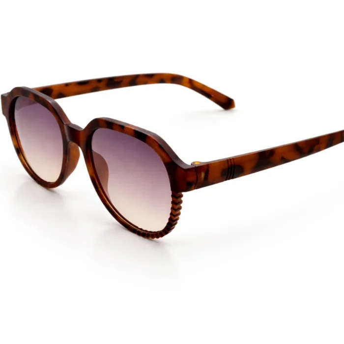 lenstick havana round unisex sunglasses gradient lenses side view