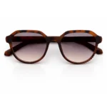 lenstick unisex round tortoise sunglasses flat lay front side
