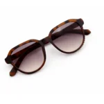 lenstick unisex round tortoise sunglasses flat lay front