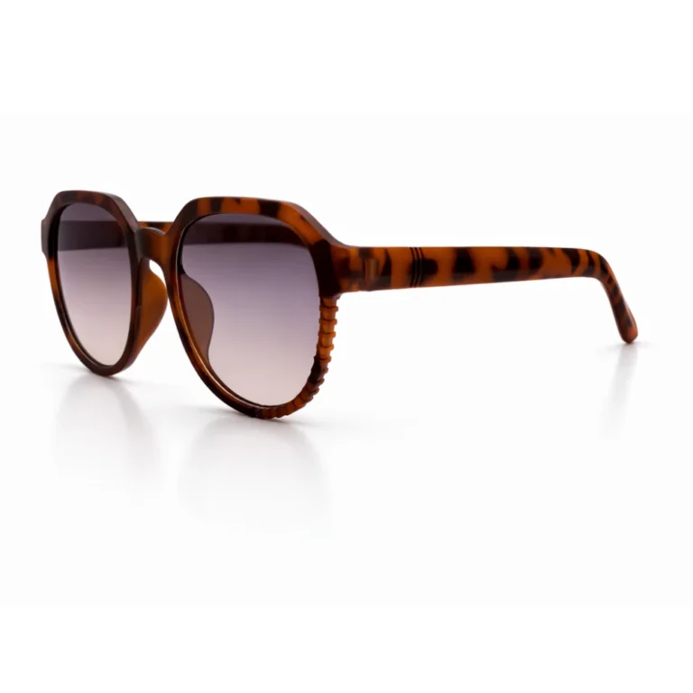 lenstick havana round unisex sunglasses gradient lenses side view right