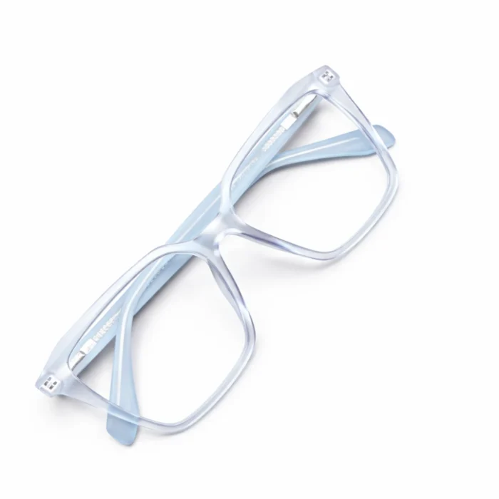 square transparent glasses clear frame eyeglasses detail fold