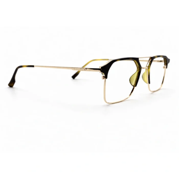 3/4 perspective of Lenstick black gold eyeglasses