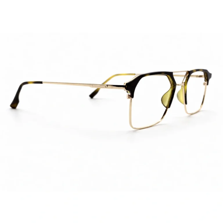3/4 perspective of Lenstick black gold eyeglasses