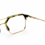 Side view of Lenstick metal eyeglasses hinge and temple design