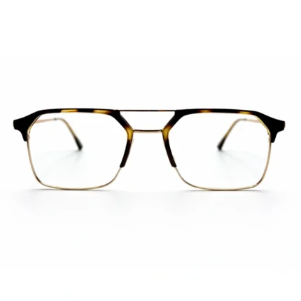 Premium front shot of Lenstick black gold eyeglasses