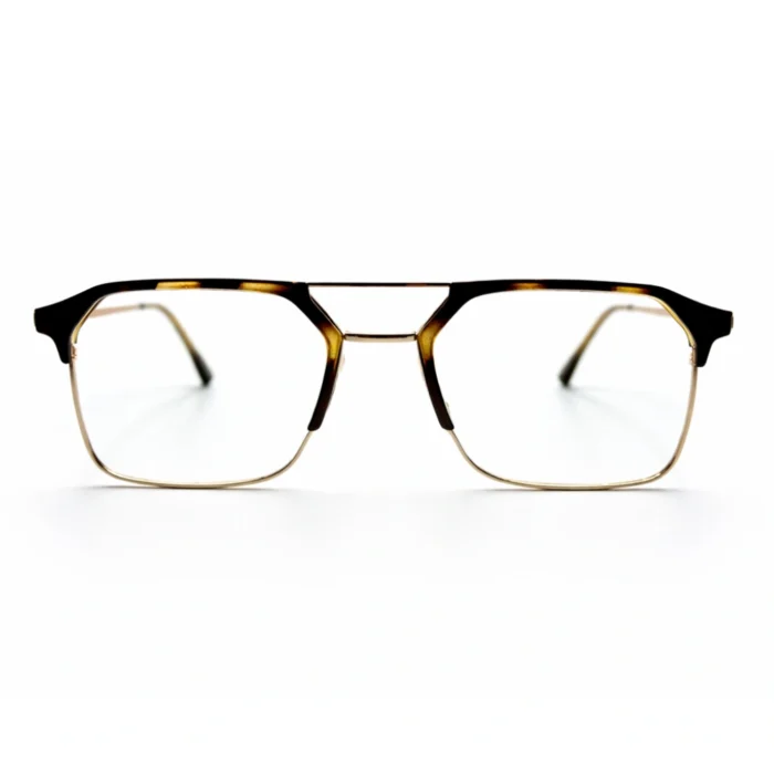 Premium front shot of Lenstick black gold eyeglasses