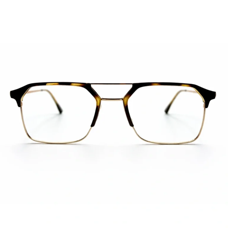 Premium front shot of Lenstick black gold eyeglasses