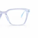 square transparent glasses clear frame eyeglasses detail lenstick close up