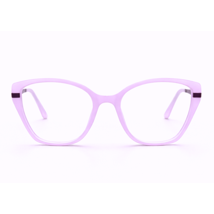 pink cat eye eyeglasses with metal temples