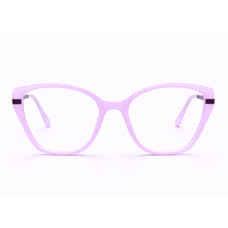 pink cat eye eyeglasses with metal temples